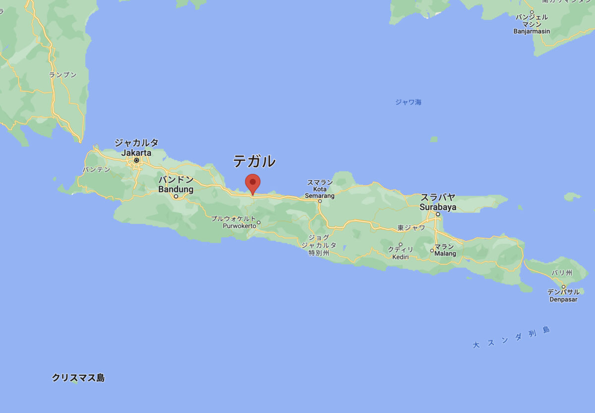 インドネシア 中部ジャワ テガル 地図
