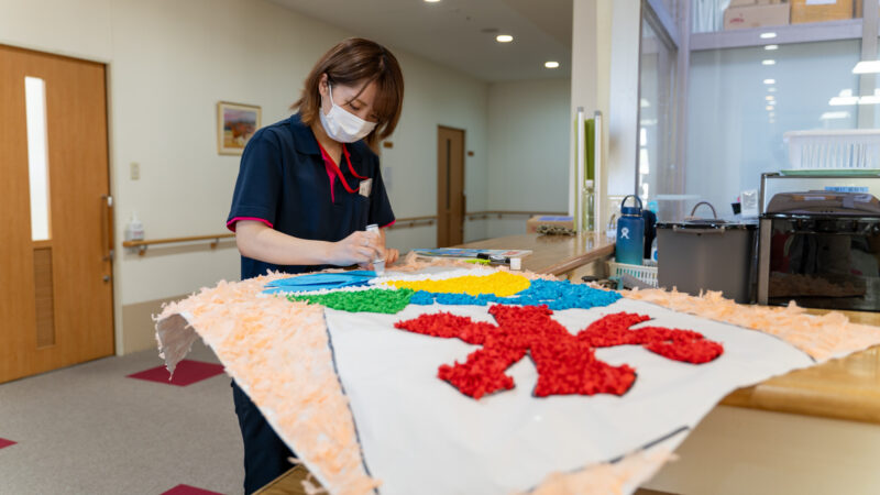 デイ豊和で8月の壁画「かき氷」を作成しました！